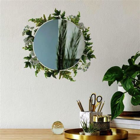 Roommates Faux Fern Mirror Peel And Stick Wall Decal Circle Mirror