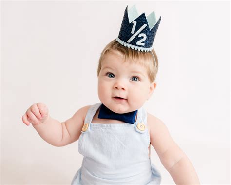 Half Birthday Crown 1/2 Birthday Crown Half Birthday Boy Outfit Baby ...