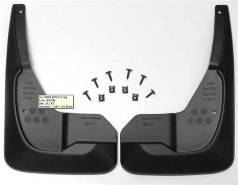 Брызговики — Toyota Matrix (1G), 1,8 л, 2007 года | аксессуары | DRIVE2