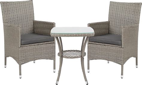 Outsunny Outdoor Rattan Bistro Set With Cushions Piece Garden