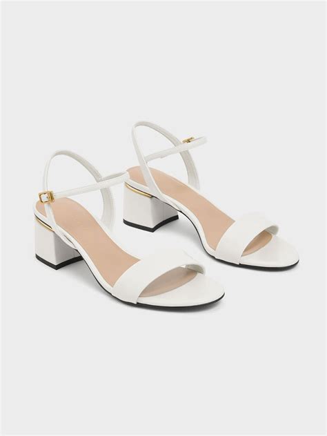 Chalk Sylva Block Heel Sandals Charles And Keith Us