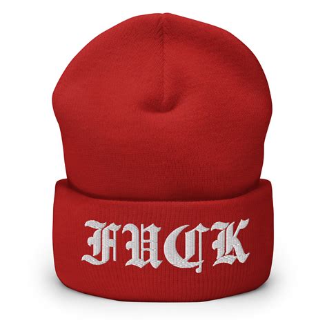 FUCK Goth Font Beanie Hat Embroidered PYGear