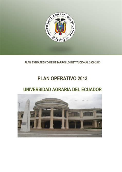 Pdf Plan Operativo Universidad Agraria Del Articular