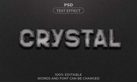 Estilo De Efecto De Texto Editable Crystal 3d Con Fondo Archivo PSD