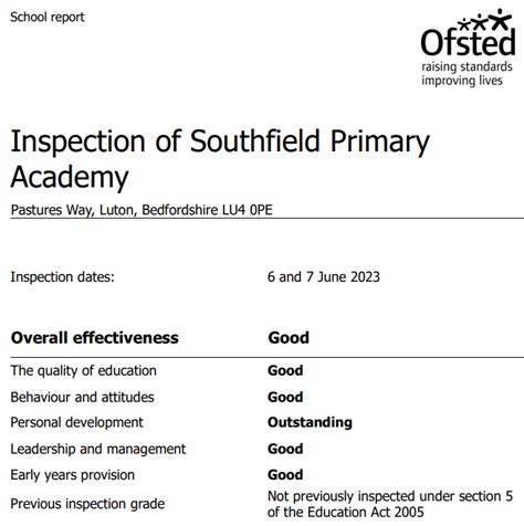 Southfield Primary School - Ofsted Report