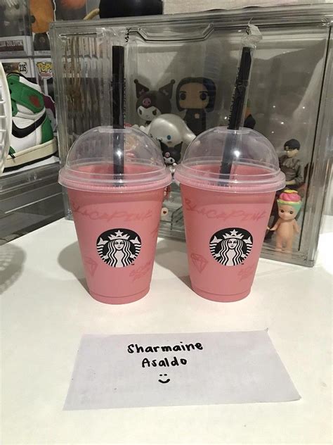 Blackpink Starbucks Reusable Cup Sealed Straw Furniture Home