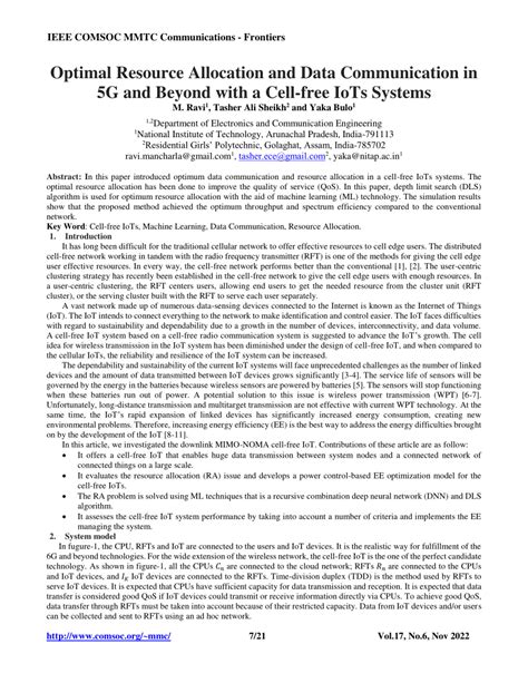 PDF IEEE COMSOC MMTC Communications Frontiers Optimal Resource