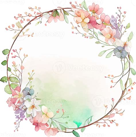 Lindo Marco De Acuarela Con Flores De Primavera 17394862 Png