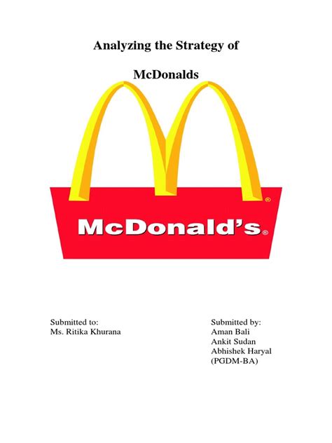 Analyzing The Strategy of McDonalds | PDF | Mc Donald's | Competitive ...