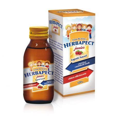 Herbapect Junior syrop dla dzieci od 1 roku życia smak malinowy 120g