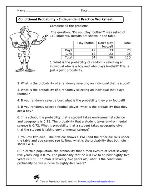 Probability Worksheet High School - Wordworksheet.com