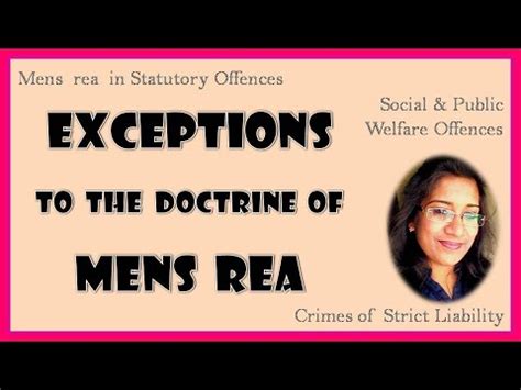 EXCEPTIONS TO MENS REA MENS REA IN STATUTORY OFFENCES CRIMES OF