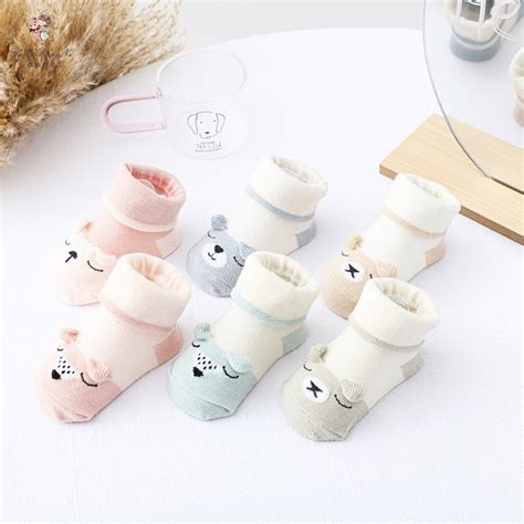 Lố đôi tất thú sơ sinh mẫu cún tông nude thun Cotton Có Chống Trượt Xinh xắn cho bé Chuyên