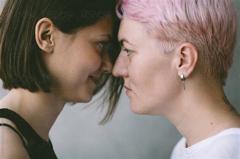Real Lesbian Couple In Love By Stocksy Contributor Alexey Kuzma Stocksy