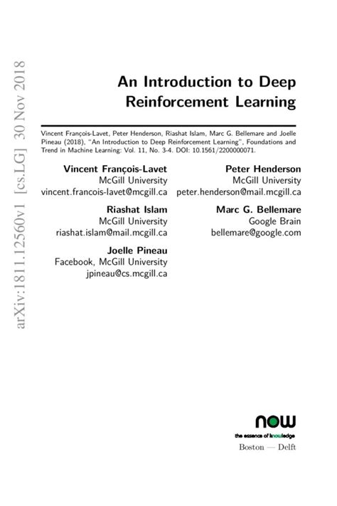 An Introduction To Deep Reinforcement Learning Deepai