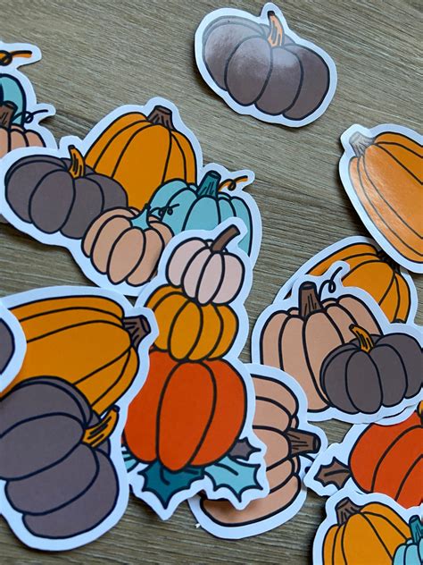 Single piece pumpkin stickers pumpkin sticker pack orange | Etsy