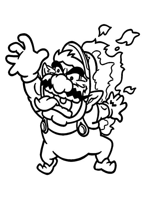 Coloriages Flaming Wario De Wario Land 4 Coloriages Gratuits à Imprimer