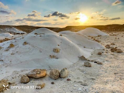 Amazing Sunset At Nizzana Hillocks Or Nitzana Chalk Hills Negev Desert