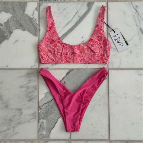 Frankie S Bikinis Swim Vdm Pink Reversible Bikini Set Poshmark