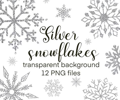 Silver Snowflakes Png