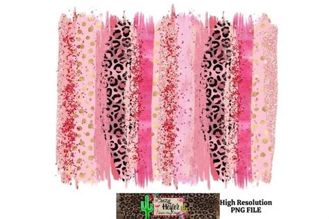 Background Png Pink Brush Strokes Png Sublimation Background Leopard