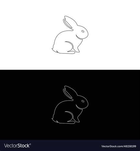 Black side silhouette of a rabbit isolated on Vector Image