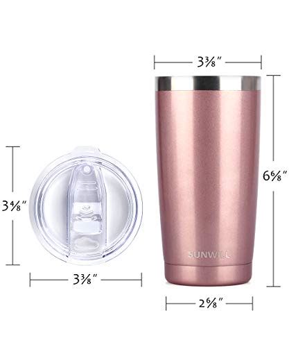 SUNWILL 20oz Tumbler With Lid Stainless Steel Vacuum Insulated Double