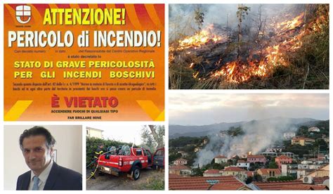 Imperia Incendi Boschivi Decretato Lo Stato Di Grave Pericolosit L