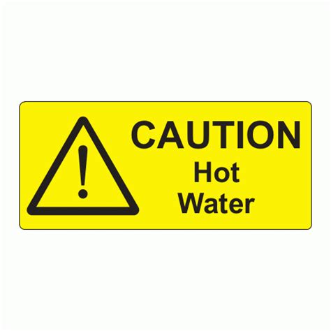 X Mm Caution Hot Water Polypropylene Label