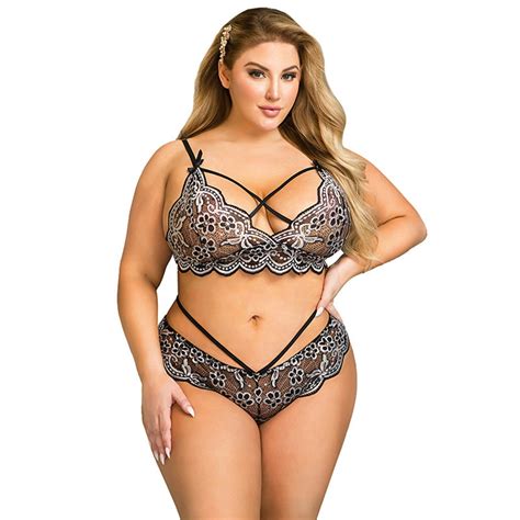 Floleo Sexy Lingerie For Women Clearance Women S Plus Size Sexy Lace Wireless Bra Lingerie