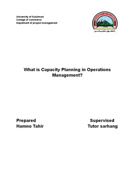 how to calculate capacity in operations management