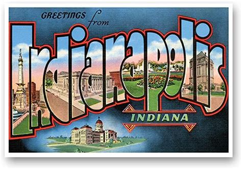 Greetings From Indianapolis In Vintage Reprint Postcard Set Of 20