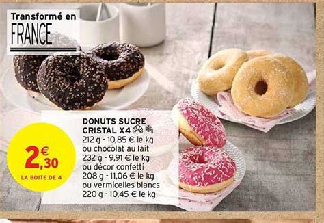 Promo Donuts Sucré Cristal X 4 chez Intermarché Hyper iCatalogue fr