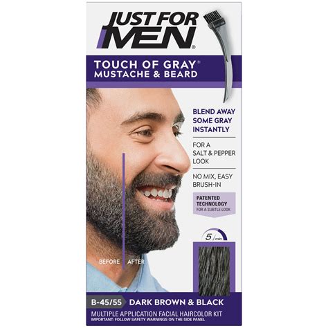 Just For Men Touch of Gray Mustache and Beard Hair Color with Comb ...