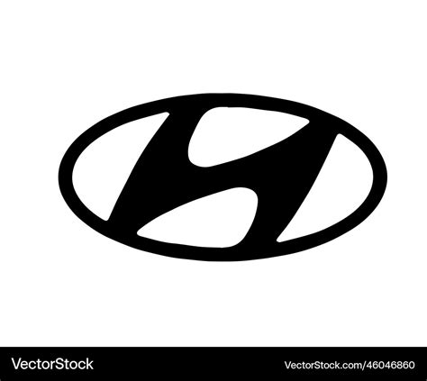 Hyundai brand logo car symbol black – Royalty-Free Vector | VectorStock