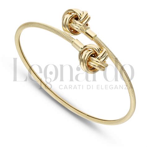 Bracciali Bracciale Rigido Contrariè con nodo da Donna in Oro 18 Carati