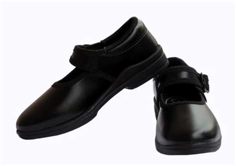 Black Unisex Girl School Uniform Shoes, Buckle And Laces, Size: Options ...