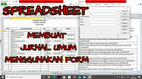 SPREADSHEET CARA MEMBUAT APLIKASI JURNAL UMUM MENGGUNAKAN FASILITAS