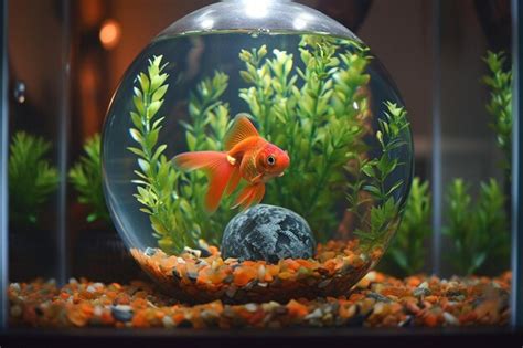 Premium Photo | Round fish tank with a big eyed fish