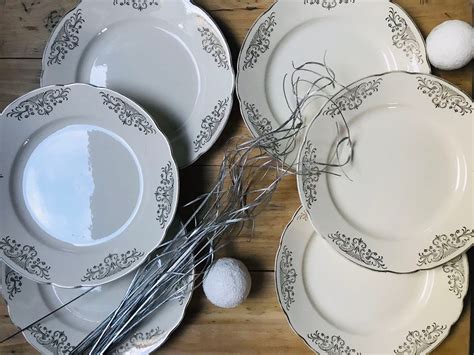 Set Of Villeroy Boch Mettlach Dinner Plates With Gold Edging Etsy