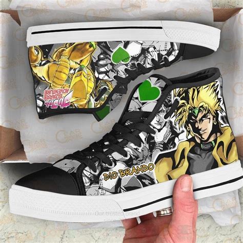 Hot Dio Brando Custom Manga Anime Jojo S Birraze Adventure Unisex High Top Canvas Shoes Boxbox