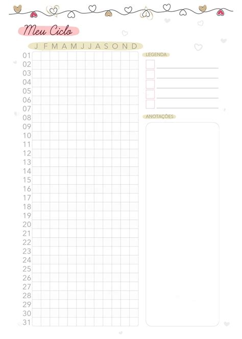 Planner Coracoes Meu Ciclo Fazendo A Nossa Festa