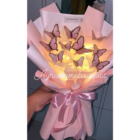 Jual [butterfly] Bouquet Buket Bunga Kupu Kupu Led Lampu For T Hadiah Kado Wedding Wisuda