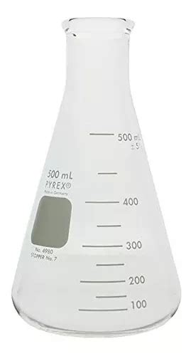 Frasco Erlenmeyer Boca Estreita Vidro Boro 500ml Pyrex Parcelamento