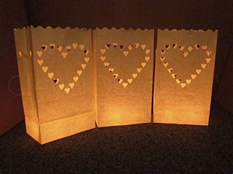 AmazonSmile CleverDelights White Luminary Bags 50 Count Big Heart