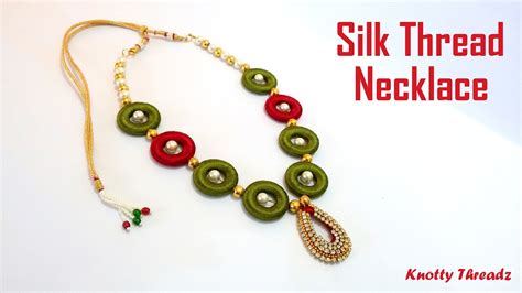 How To Make A Silk Thread Necklace Using Holed Donuts And Pearls