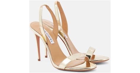 Aquazzura So Nude Metallic Leather Sandals In Natural Lyst