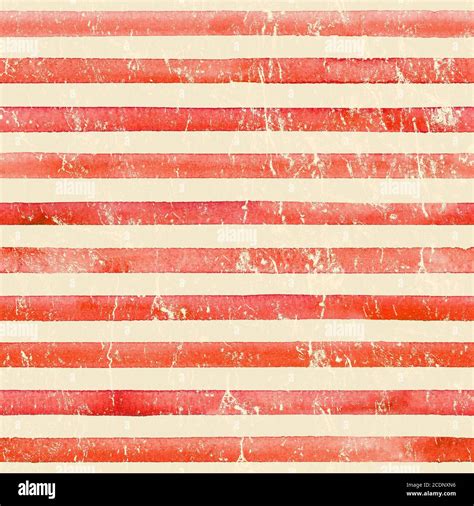 Vintage paper. Watercolor stripe seamless pattern. Red stripes ...