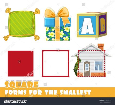 Forms for the smallest. Square and objects having a Square shape on a ...