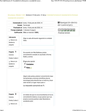 Cuestionario Actividad Formativa 3 Ciencia Mi campus Módulo 3 G21